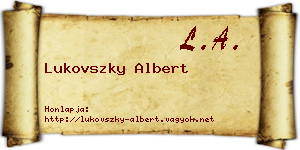 Lukovszky Albert névjegykártya