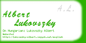 albert lukovszky business card